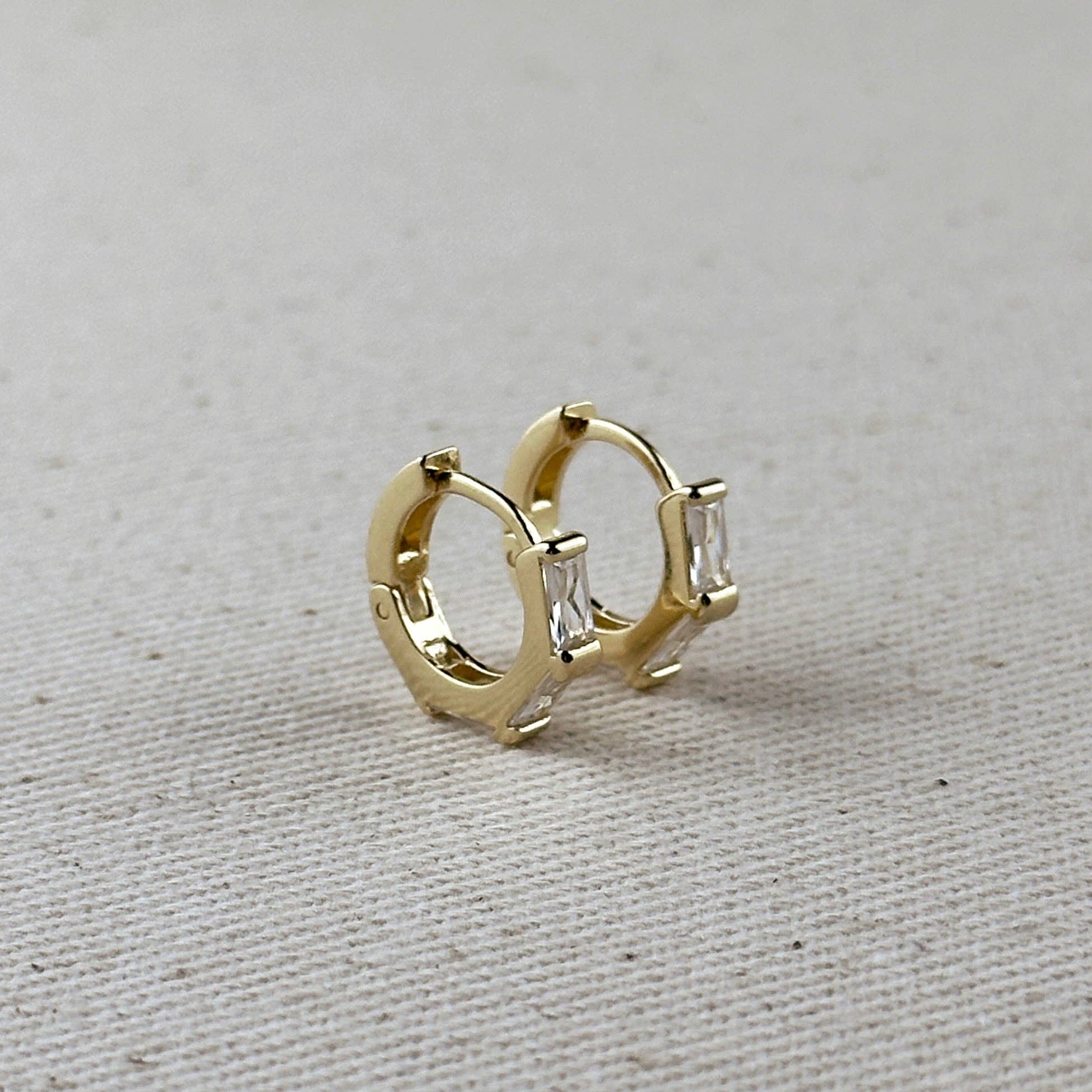 Mini Baguette Hoop Earrings