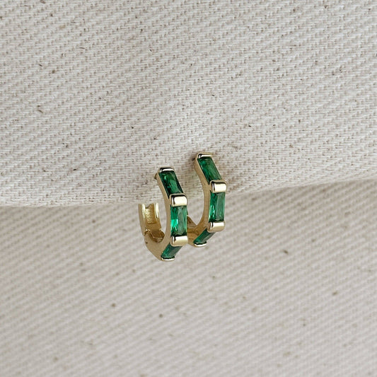 Mini Baguette Hoop Earrings