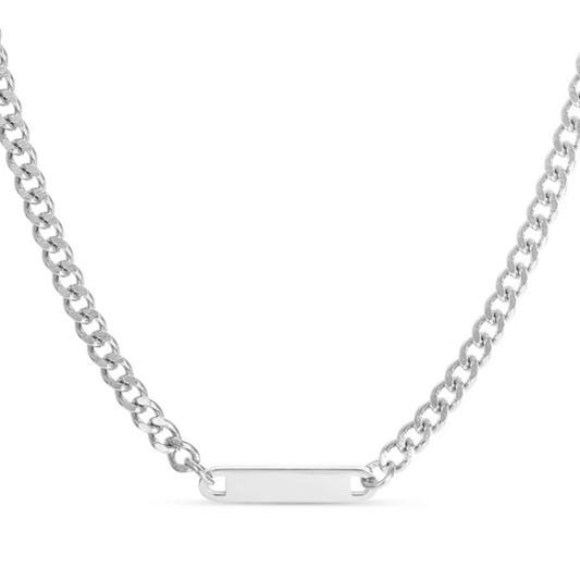 Curb Chain Bar Necklace